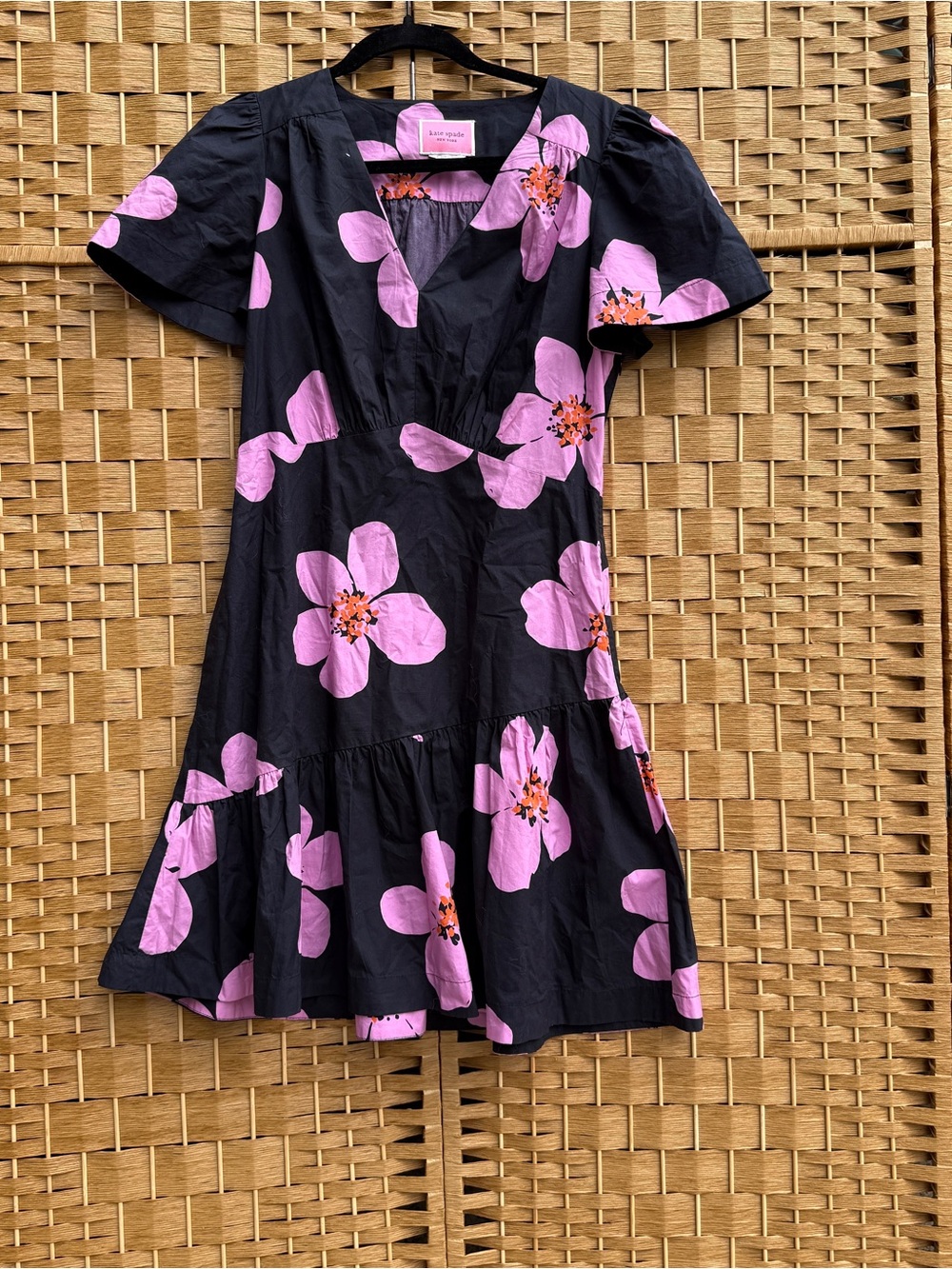 Kate Spade Black and Pink Floral Mini Dress Women’s Size 6